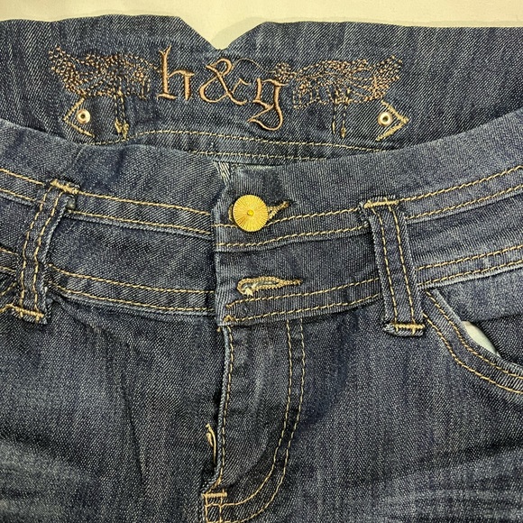 Grunge y2k dark wash denim mini skirt - Picture 2 of 3